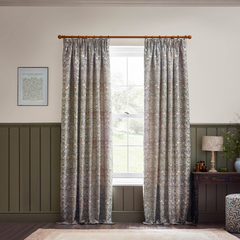 Strawberry Thief Jacquard Pencil Pleat, Biscuit - Ready Made Curtains - Image 3